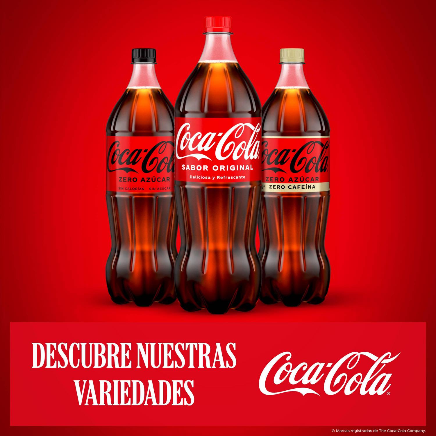 Coca Cola zero azúcar sin cafeína pack 2 botellas 2 l.