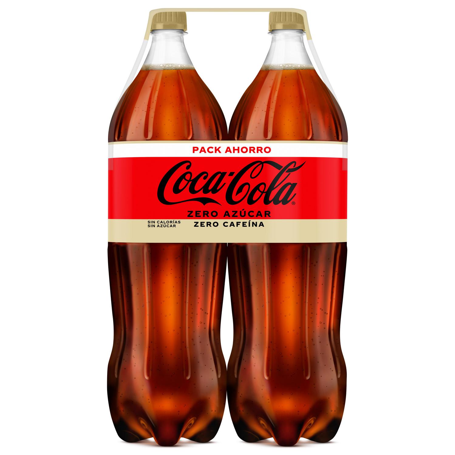 Coca Cola zero azúcar sin cafeína pack 2 botellas 2 l.