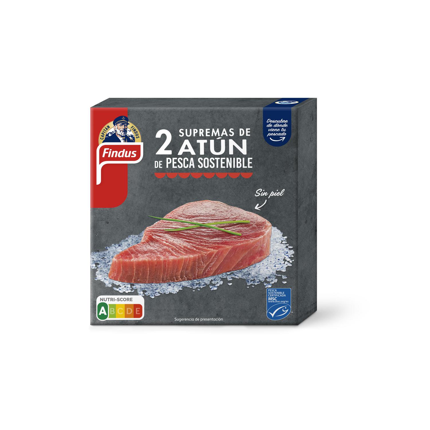 Supremas de atún congelado Findus 230 g.