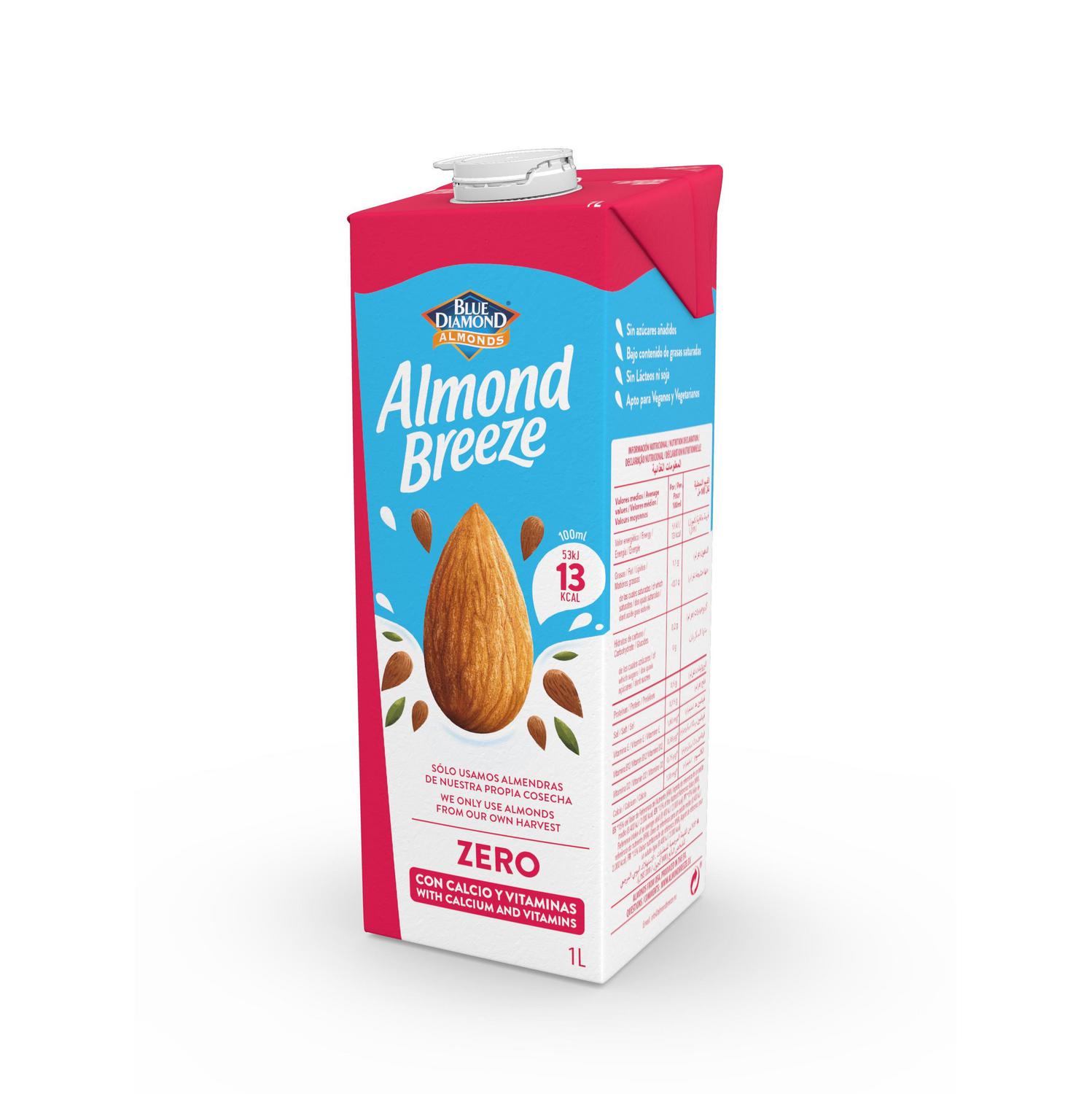 Bebida de almendras zero Almond Breeze sin gluten y sin lactosa brik 1 l.