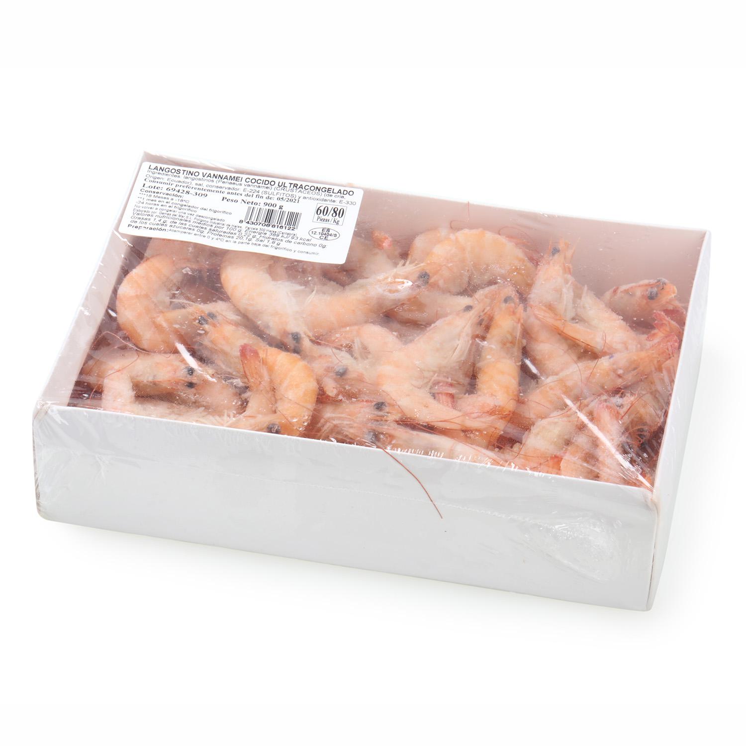 Langostino cocido congelado caja de 900 g