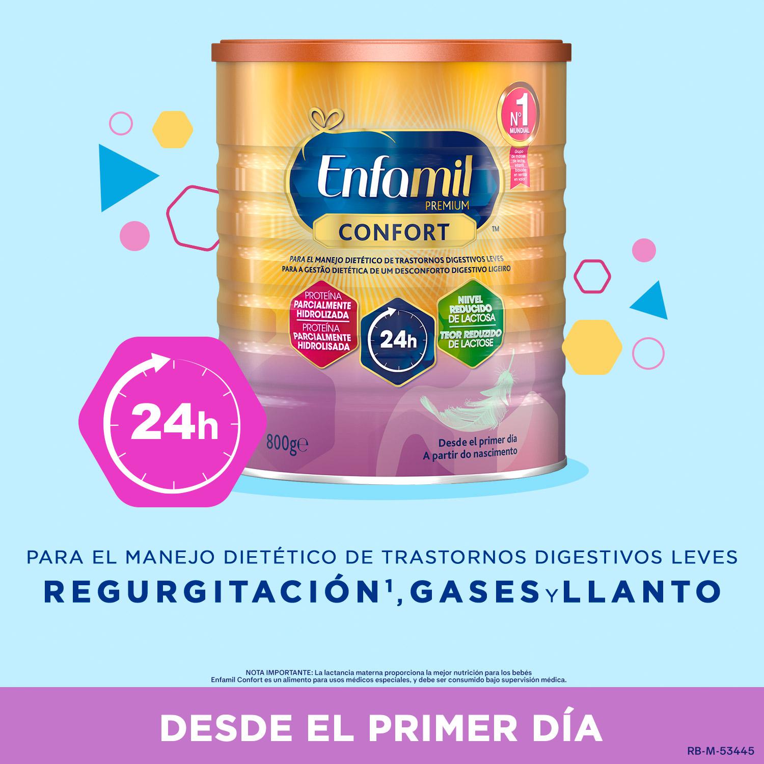 Leche infantil desde el primer día para trastornos digestivos leves Enfamil Premium Confort lata 800 g.