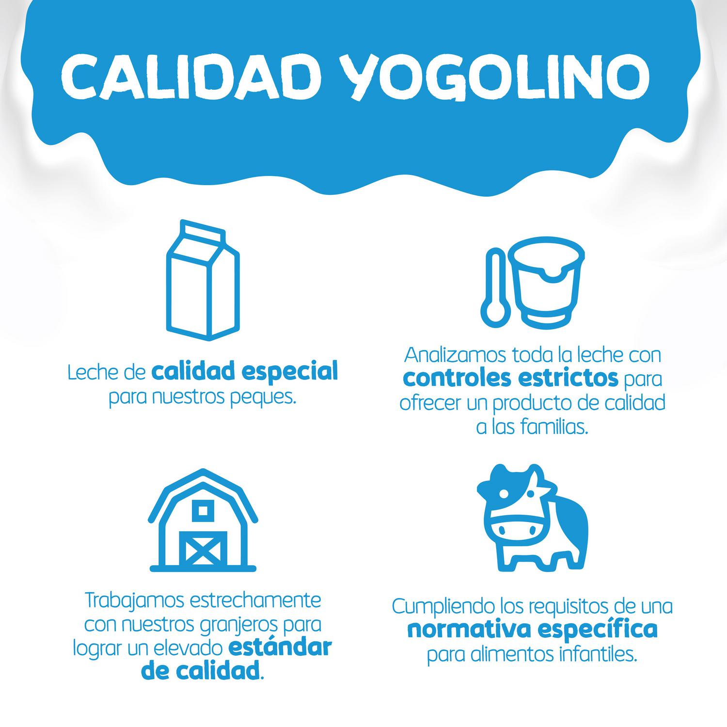 Postre lácteo de plátano desde 6 meses Nestlé Yogolino sin gluten pack de 8 unidades de 100 g.