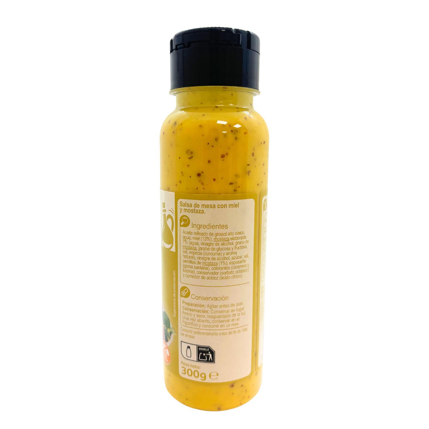 Salsa de miel y mostaza Carrefour Classic sin gluten envase 300 g.