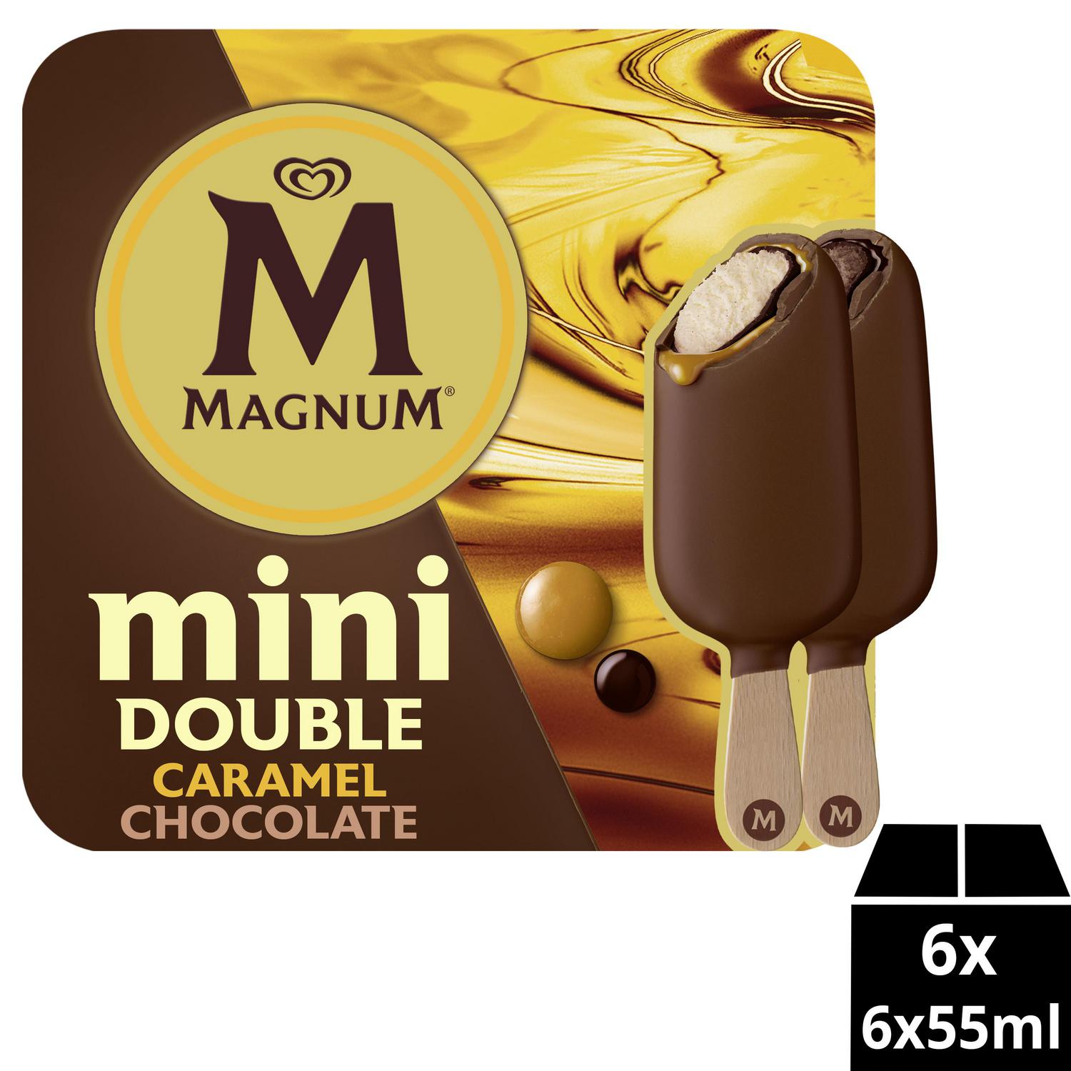 Mini bombón helado chocolate y caramelo Double Magnum 6 ud.