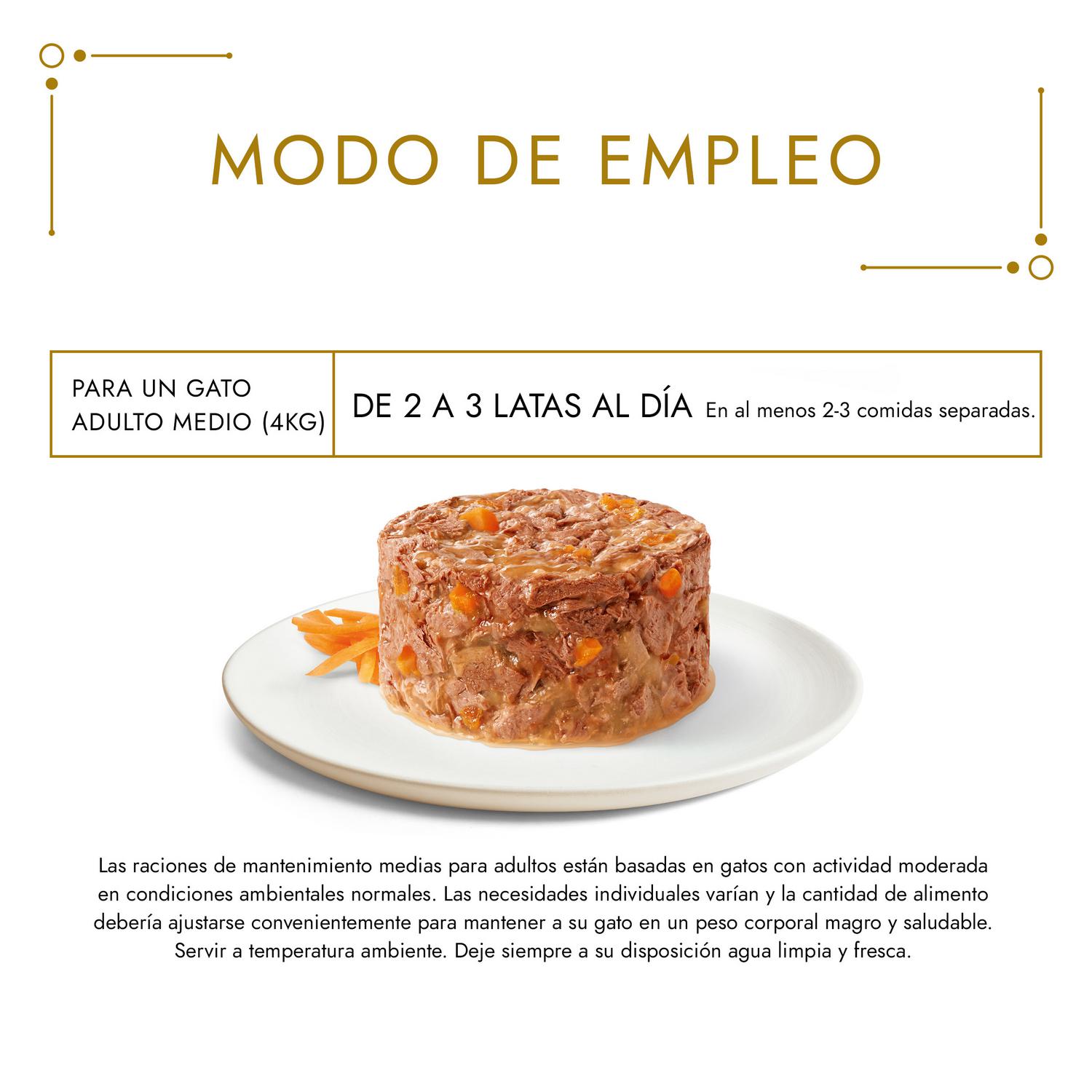 Comida húmeda tartalette pollo y zanahoria para gato adulto Purina Gourmet Gold  85 g.