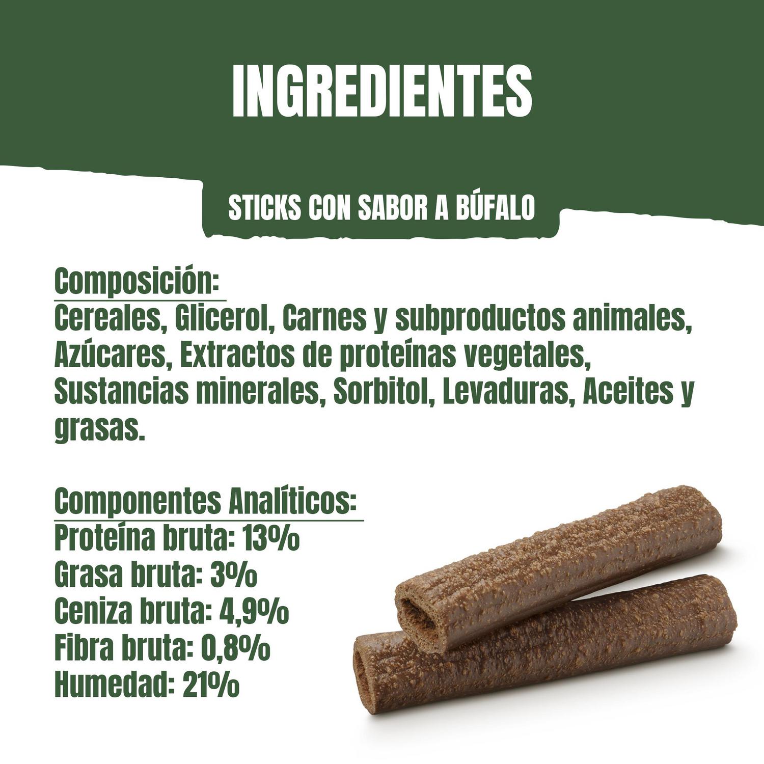 Snack para perros sabor búfalo Purina Adventuros Sticks 120 g