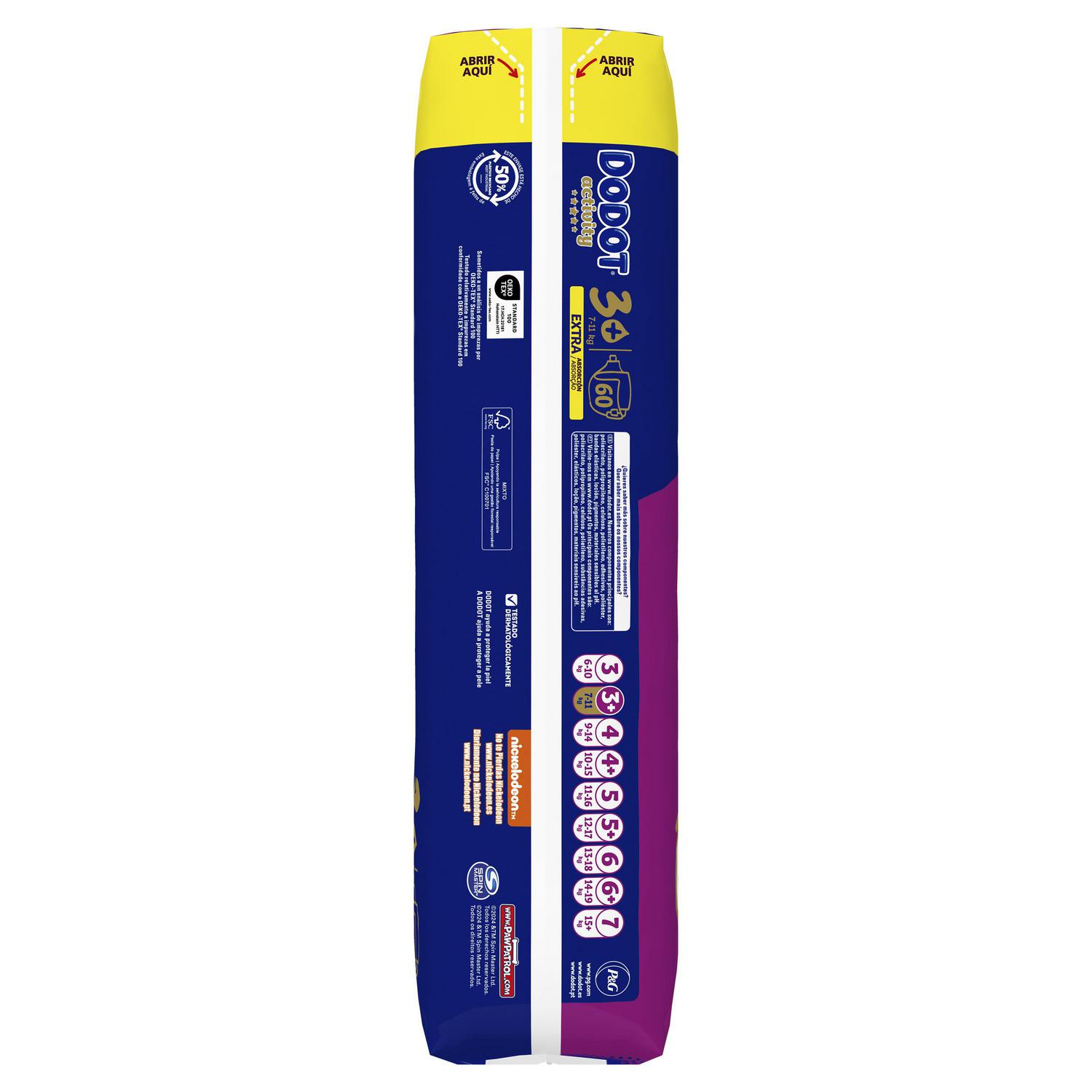 Pañales Dodot Activity T3 (7-11 kg.) 60 ud.