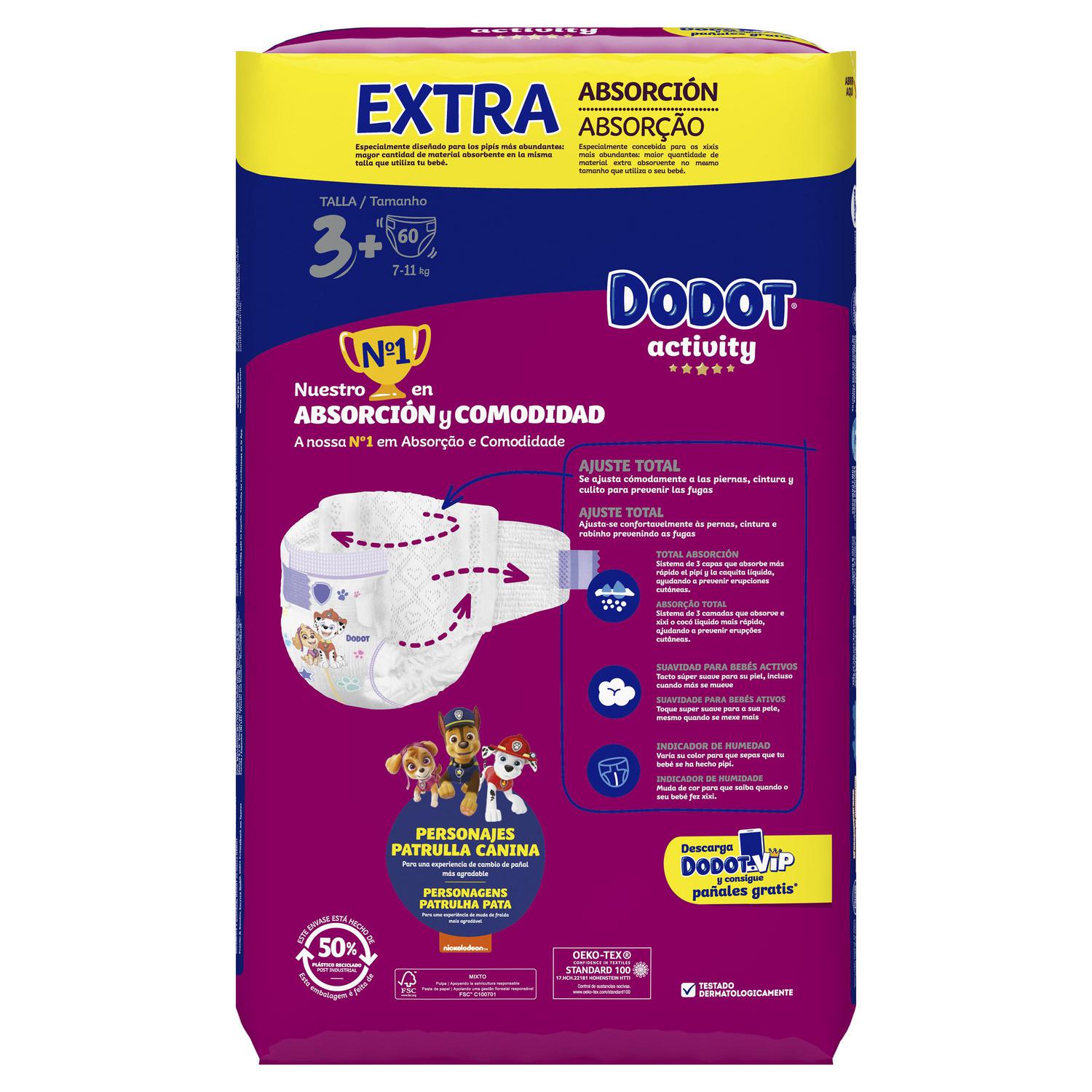 Pañales Dodot Activity T3 (7-11 kg.) 60 ud.