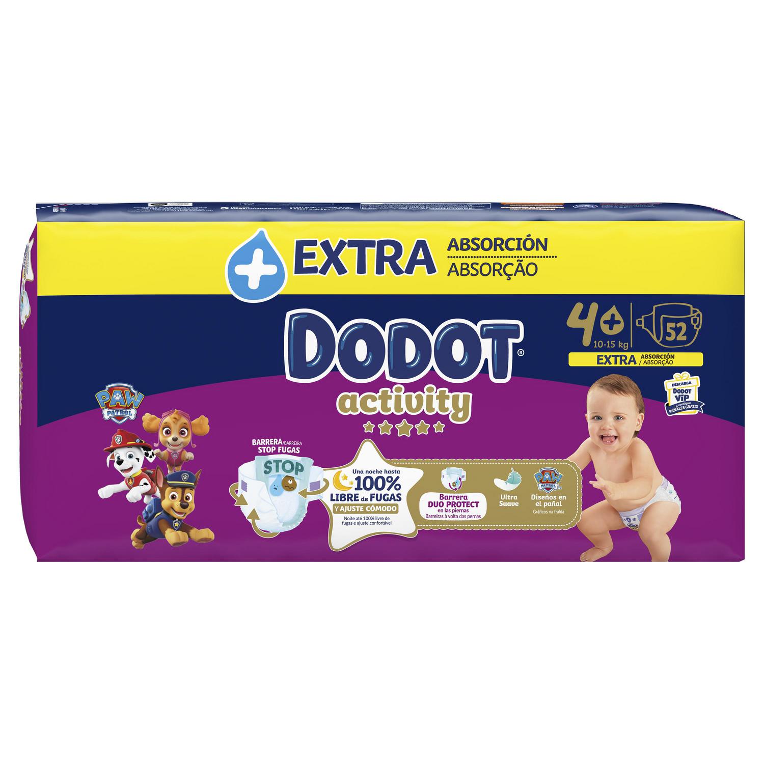 Pañales Dodot Activity T4 (10-15 kg.) 52 ud.