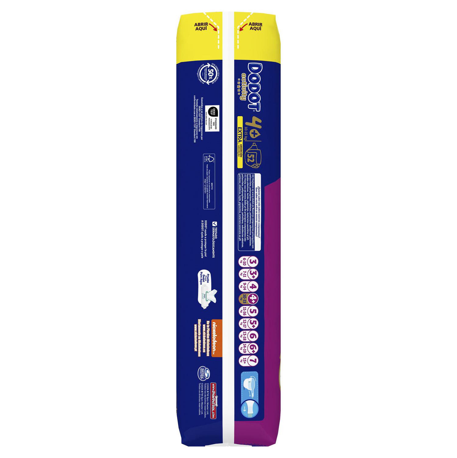 Pañales Dodot Activity T4 (10-15 kg.) 52 ud.