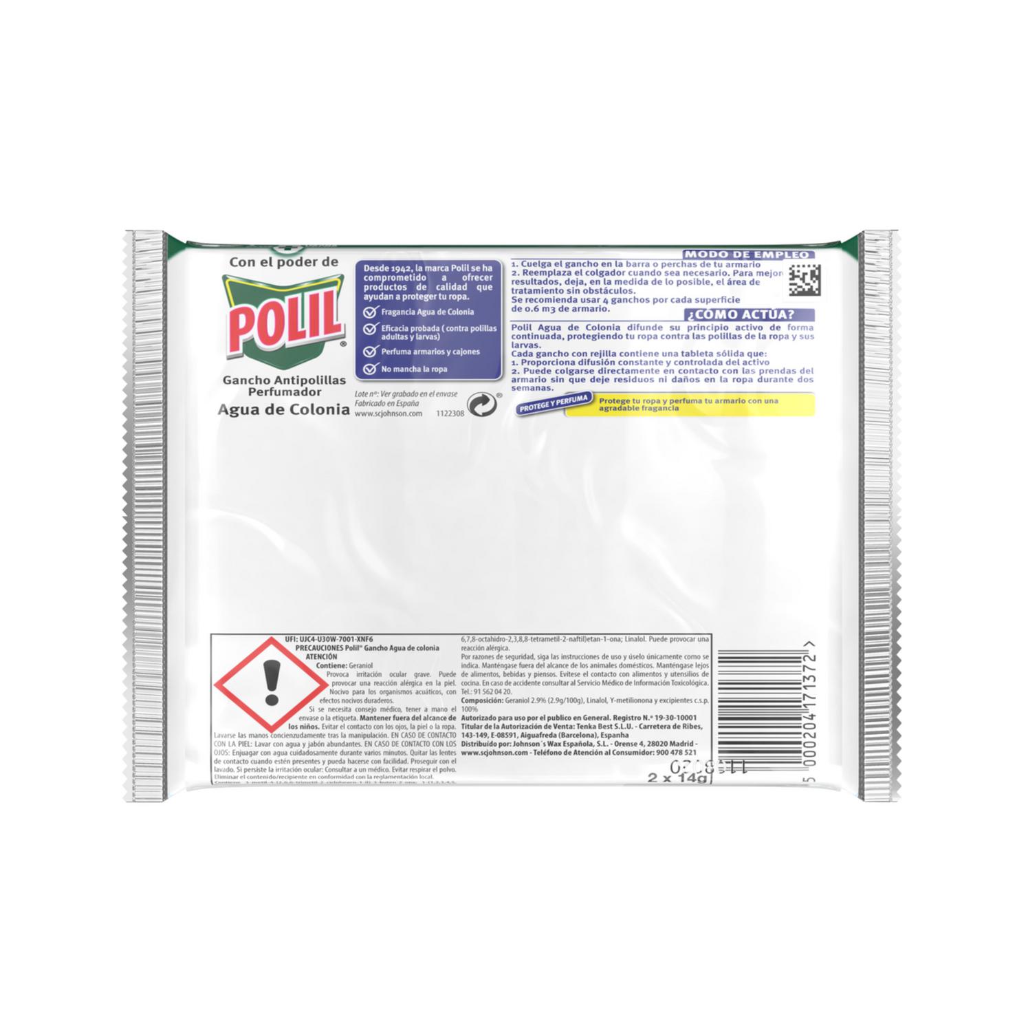 Colgador antipolillas agua de colonia Polil 2 ud.