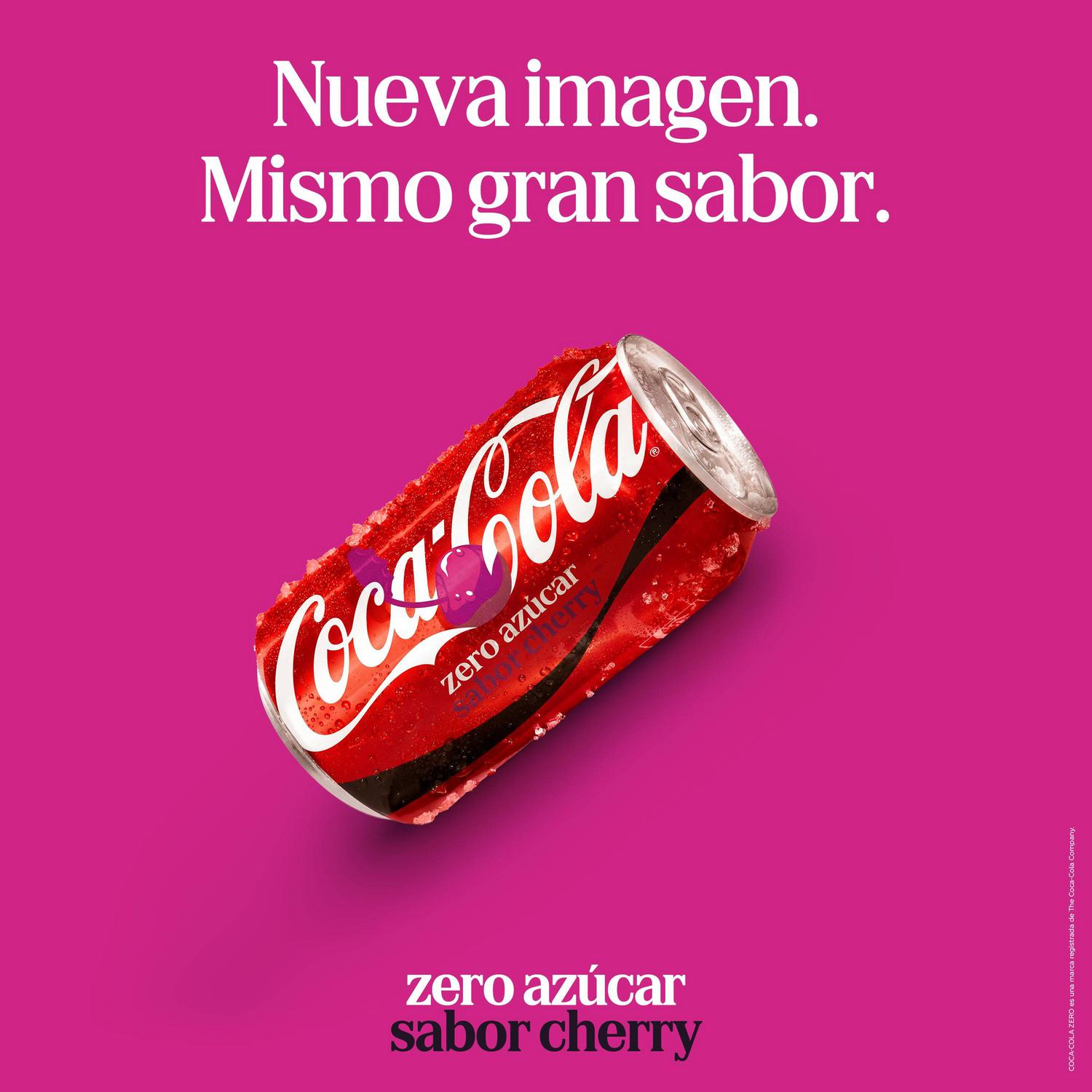 Coca Cola zero azúcar sabor cereza lata 33 cl.
