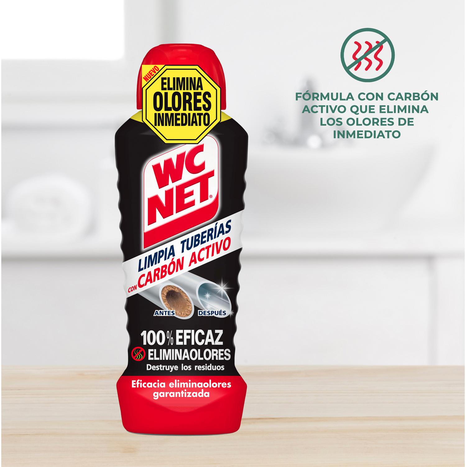 Limpia tuberías con carbón activo elimina malos olores y destruye los residuos Wc Net 700 ml.