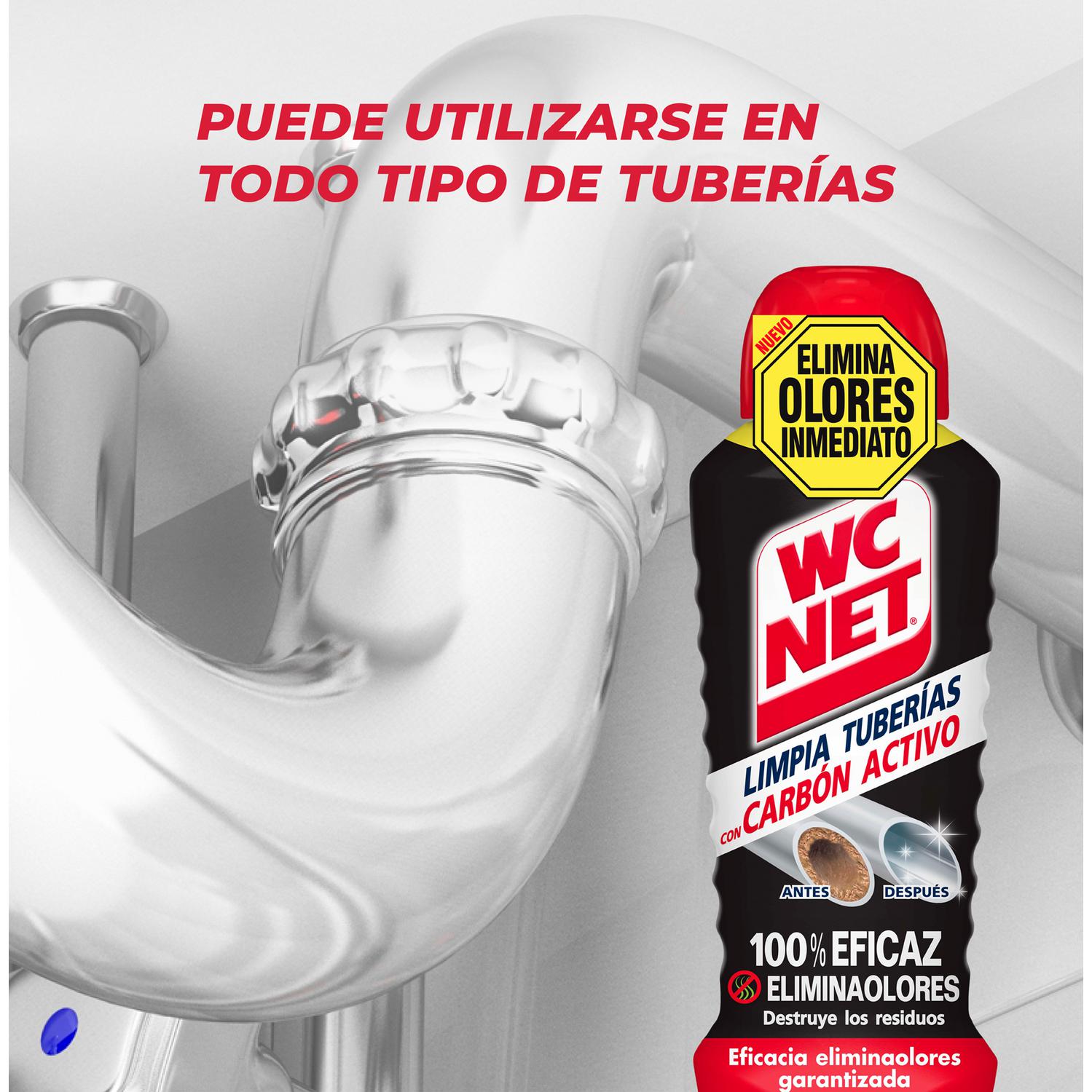 Limpia tuberías con carbón activo elimina malos olores y destruye los residuos Wc Net 700 ml.