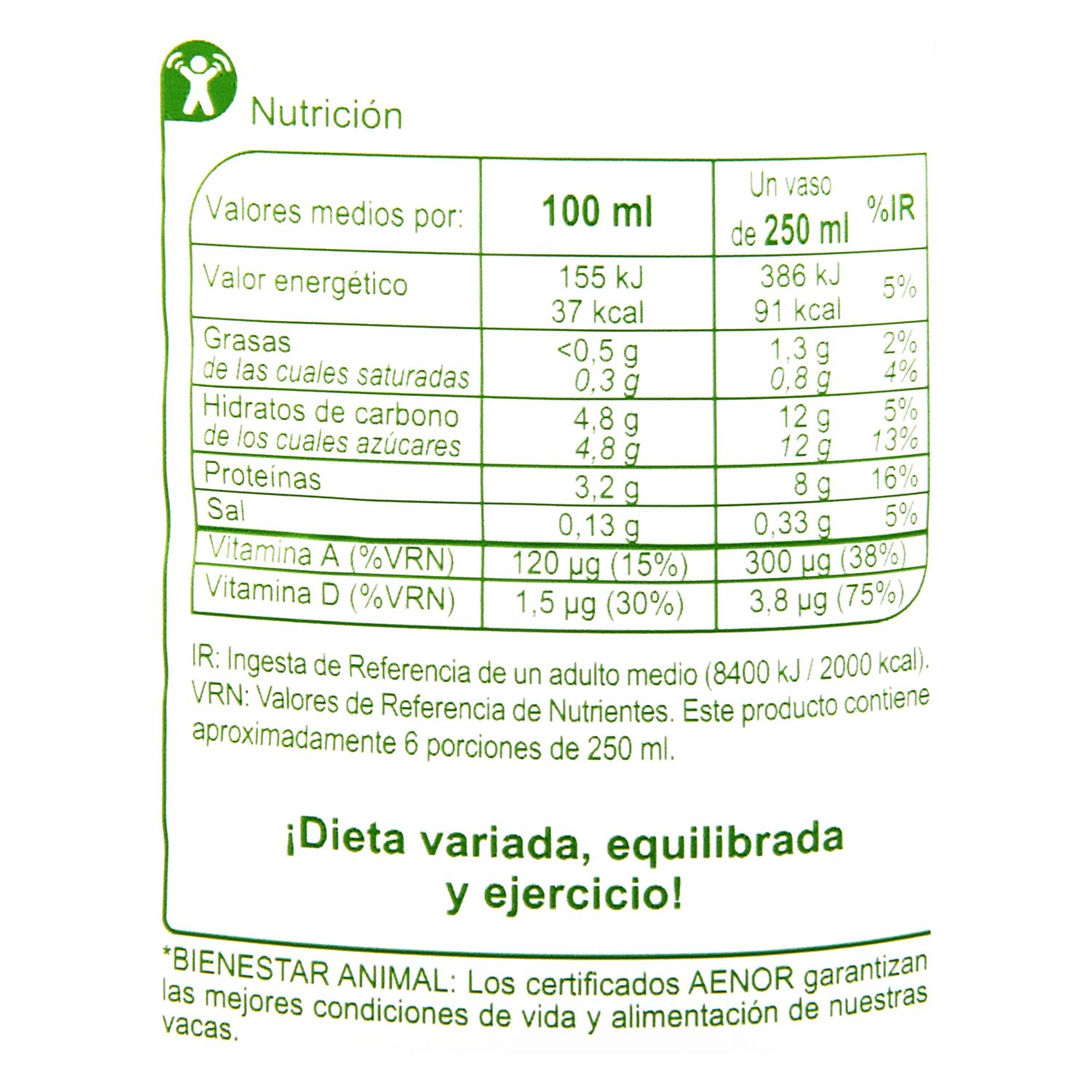 Leche desnatada Carrefour botella 1,5 l.