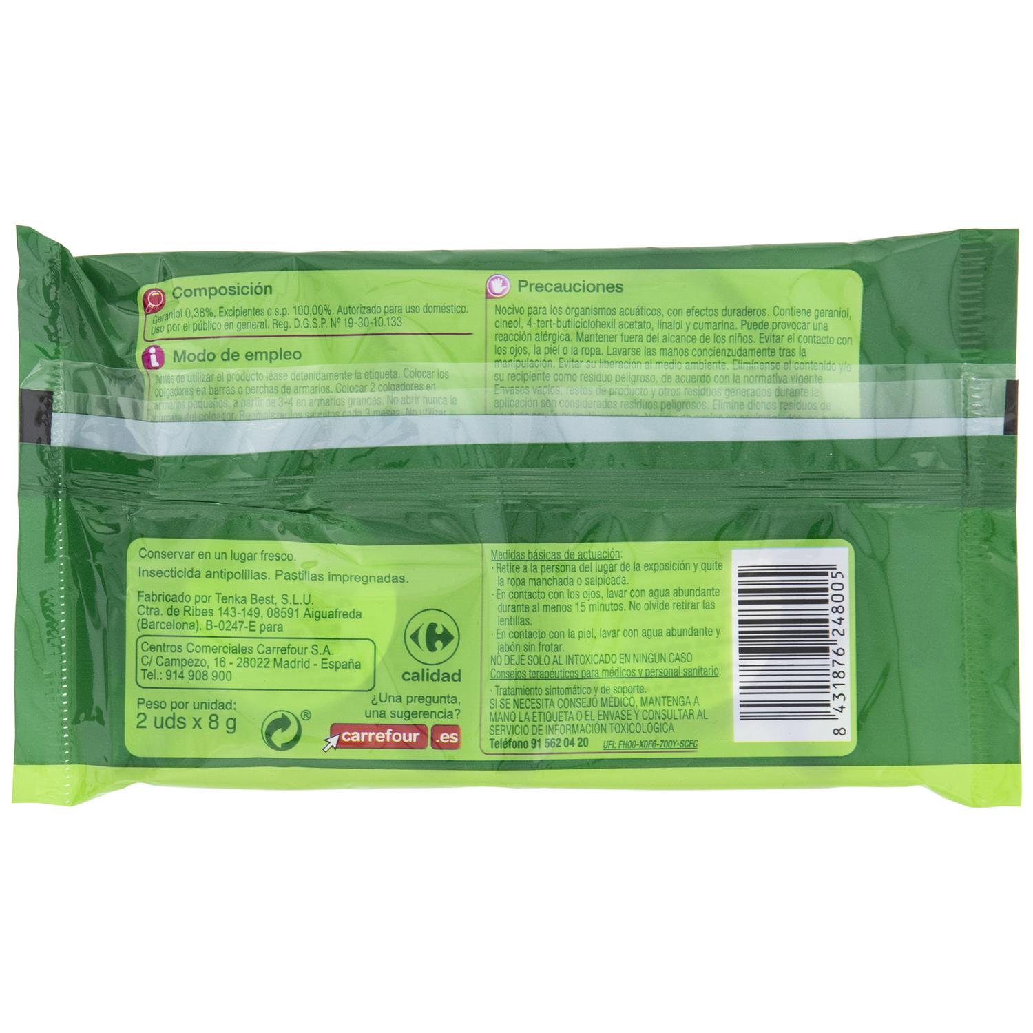 Colgador antipolillas lavanda Carrefour 2 ud.