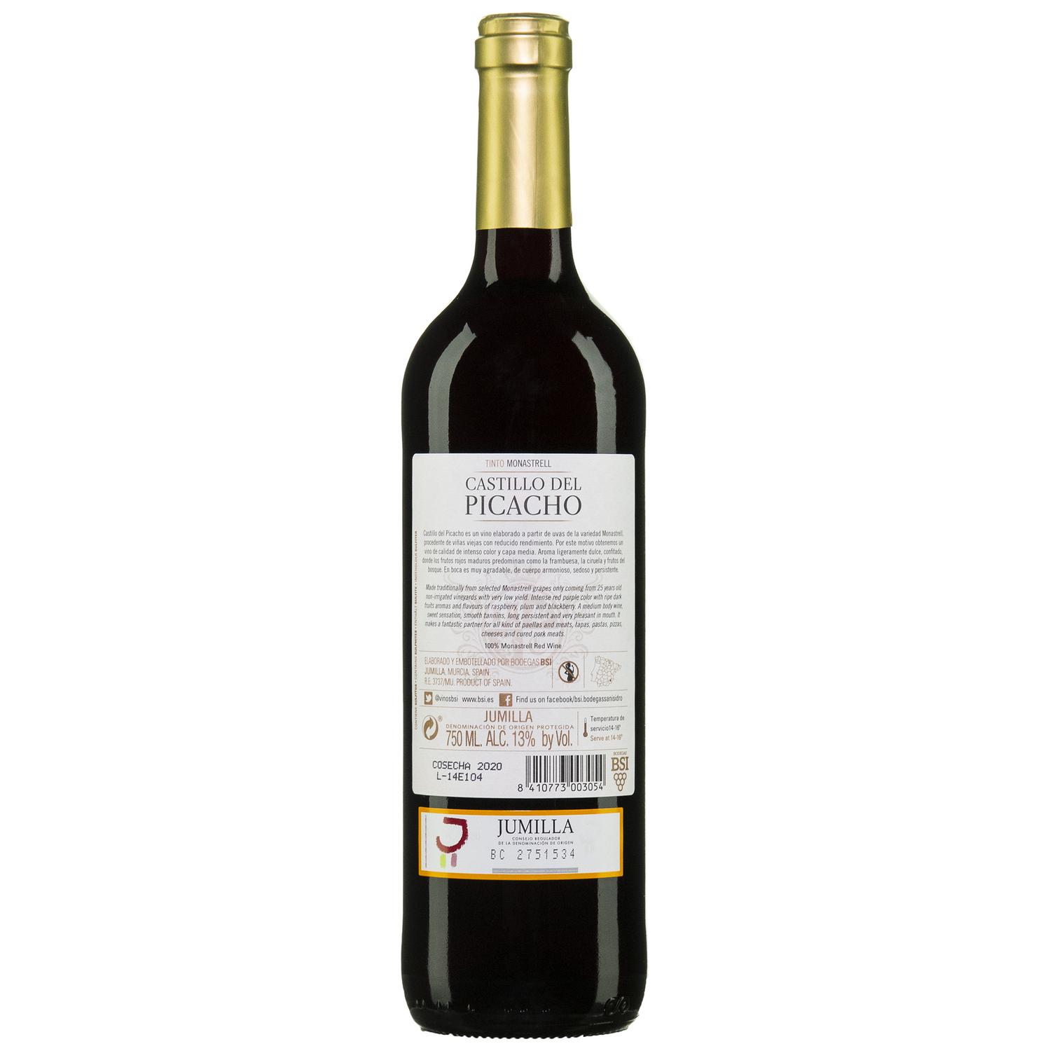 Vino tinto joven monastrell Castillo del Picacho Vendimia Seleccionada D.O. Jumilla 75 cl.