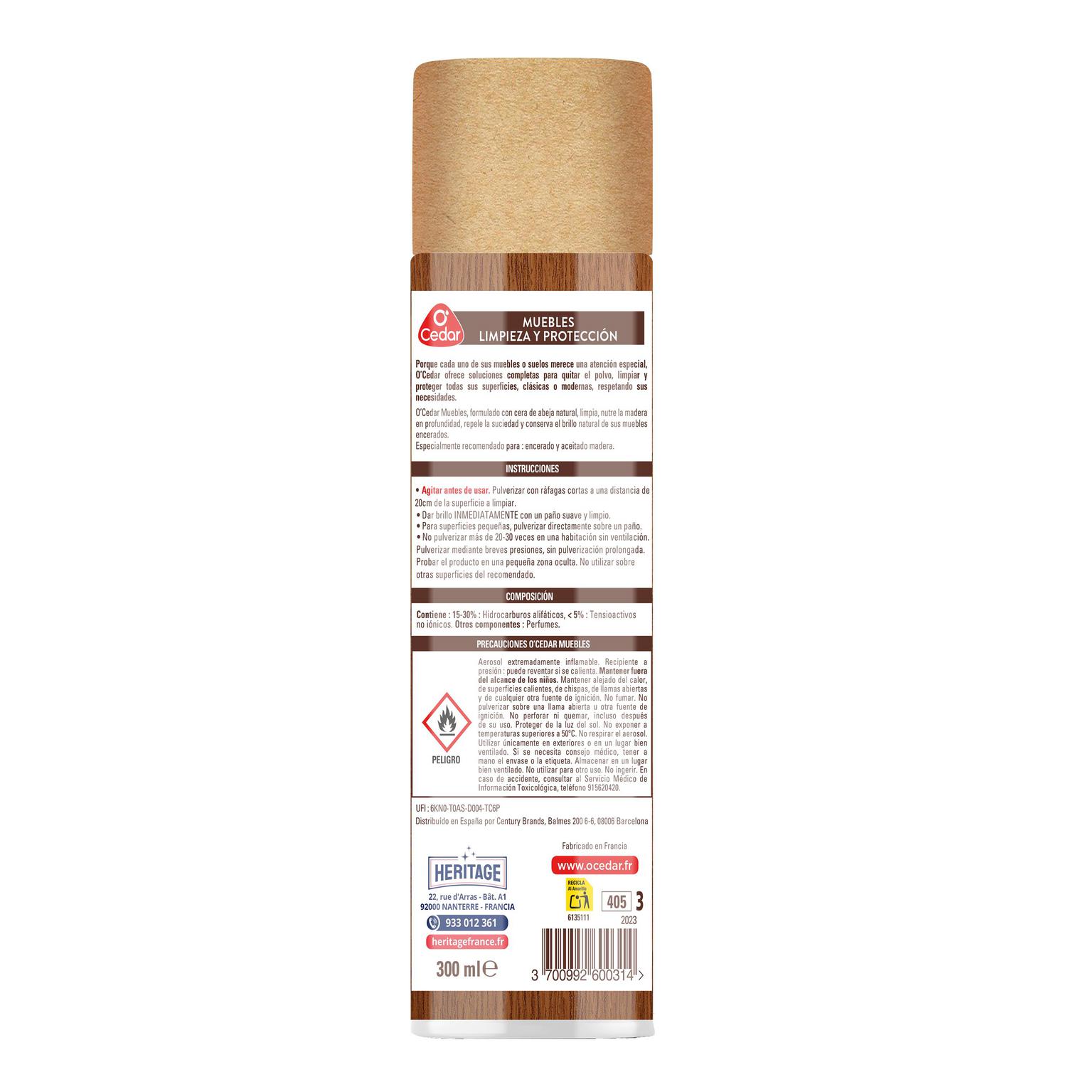 Limpiamuebles O'cedar 300 ml.