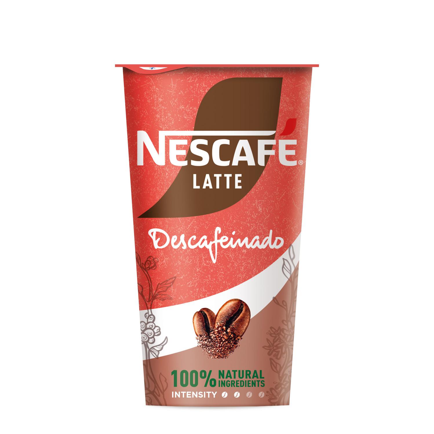 Café latte cappucino descafeinado Nescafé sin gluten 205 ml.