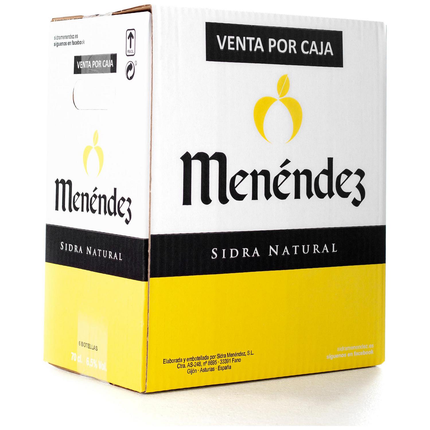 Sidra Menendez natural pack de 6 botellas de 70 cl.