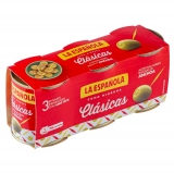 Aceitunas verdes rellenas de anchoa La Española sin gluten 3 pack de 50 g.