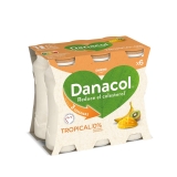 Leche fermentada tropical sin azúcar añadido Danone Danacol sin gluten pack de 6 unidades de 100 g.