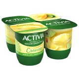 Bífidus cremoso de lima y limón Danone Activia pack de 4 unidades de 120 g.