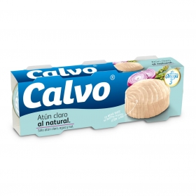 Atún claro sin aceite al natural Calvo pack de 3 latas de 56 g.
