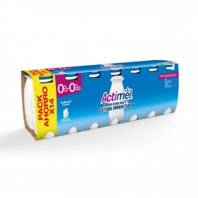 Yogur L.Casei líquido desnatado natural Danone - Actimel pack de 14 unidades de 100 g.