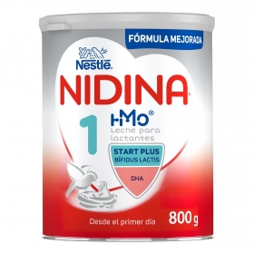 Leche infantil para lactantes en polvo Nestlé Nidina 1 sin aceite de palma lata 800 g.