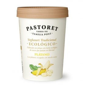 Yogur de plátano ecológico Pastoret sin gluten 500 g.