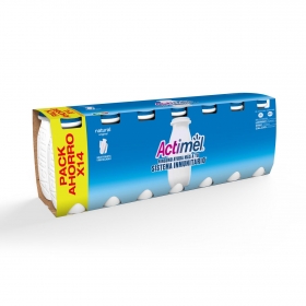 Yogur L.Casei líquido natural Danone Actimel pack de 14 unidades de 100 g.