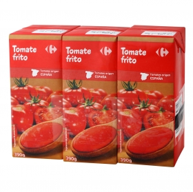 Tomate frito Carrefour pack de 3 briks de 390 g.