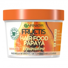 Mascarilla capilar 3 en 1 Hair Food papaya reparadora para cabello dañado Garnier-Fructis 390 ml.