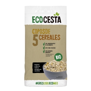 Copos de 5 cereales ecológico EcoCesta 500 g.