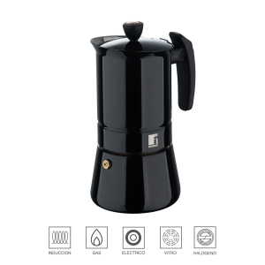LEOPOLD Cafetera Espresso TIVOLI – 6 Tassen, Edelstahl & Aluminium, Für Alle Herdarten Inkl. Induktion