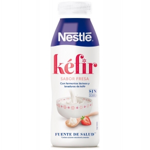 Kéfir líquido de fresa sin azúcar añadido Nestlé 500 g.