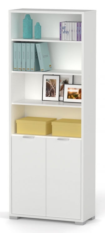 Libreria estanteria alta 1 armario blanca oficina despacho mueble 197x76x33 cm
