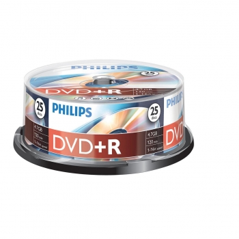 Pack de 25 DVD+R Philips 4,7 GB