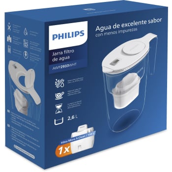 Pack Jarra de Agua con Filtro PHILIPS 2,6l con 1 Filtro Micro X Clean