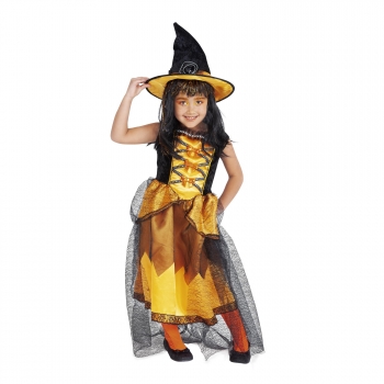 Disfraz Bruja Chic Naranja Infantil 8 a 10 años