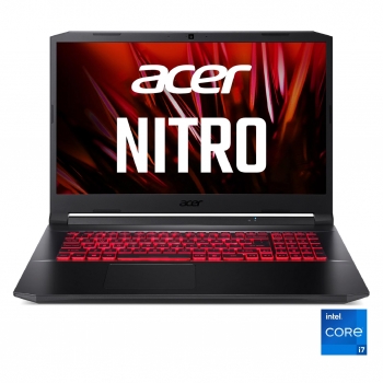 Portátil Acer Nitro 5 AN517-54, Intel Core i7 11800H con 16GB, 512GB SSD, FHD 17,3"-43,94cm, Nvidia GeForce RTX 3050Ti 4GB, Sin Sistema Operativo - Negro