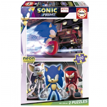 Sonic - Puzzle 2x100 Sonic Neon +6 años
