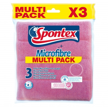 Bayeta Microfiba SPONTEX  3 ud - Multicolor