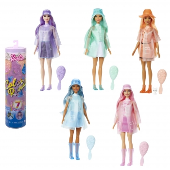 Barbie - Muñeca Color Reveal Serie  Lluvia y Brillos a partir de 3 años