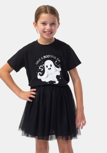 Camiseta manga corta estampada de Halloween Infantil MISSBORDERLIKE