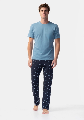 Pantalón largo de pijama micro estampado de Hombre TEX