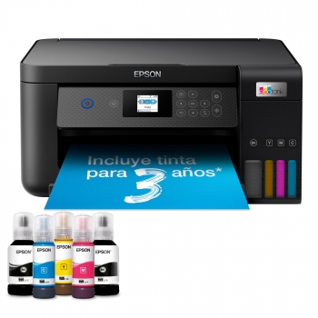 Impresora Multifunción Epson EcoTank ET-2850, Micro Piezo, Wifi, Color, 15ppm, Hasta 3 años de tinta incluida
