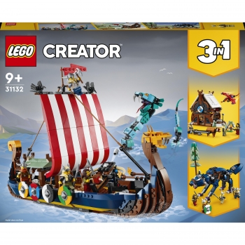 LEGO Creator - Barco Vikingo y Serpiente Midgard a partir de 9 años - 31132